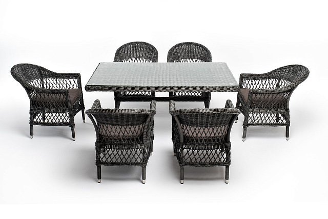 Обеденная группа 4SIS Амароне на 6 персоны, цвет графит 
