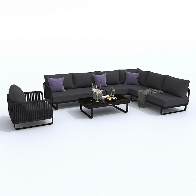 Лаунж зона Ideal Patio Bellisa модульная Цвет: антрацит, карбон 