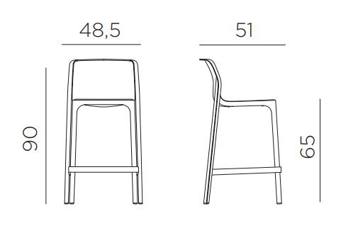 Стул полубарный Nardi Net Stool Mini Цвет: ментоловый 
