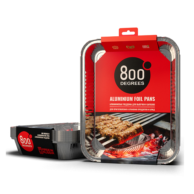 Алюминиевые поддоны 800 Degrees Foil Pans XL-size, 10 шт