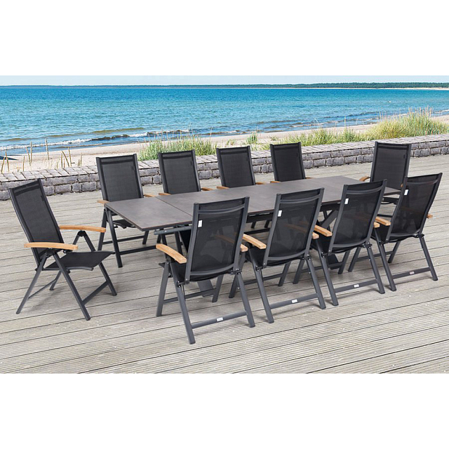 Обеденный комплект Brafritid Nora-Andy 10R Цвет: антрацит/коричневый 