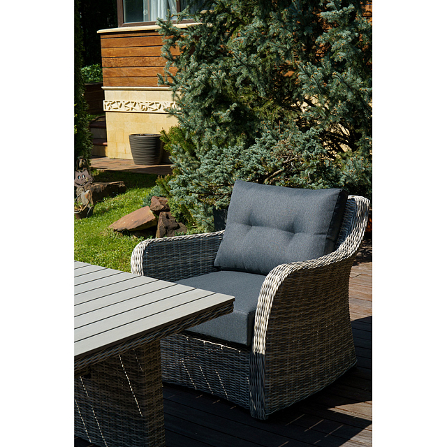 Лаунж зона Lite Venezia (3х-местный диван, стол, 2 кресла) Цвет: серый 