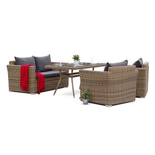 Обеденная группа 4SIS Аффогато, цвет соломенный, садовая мебель