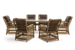 Обеденная группа 4SIS Цесена Цвет: соломенный для дачи Обеденная группа 4SIS Цесена Цвет: соломенный, садовая мебель