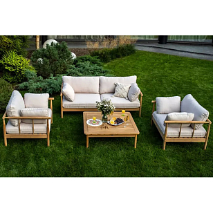 Диванная группа из тика Joygarden Bungalow для дачи Диванная группа из тика Joygarden Bungalow, садовая мебель