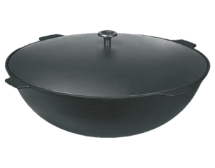 Чугунный казан Grillver на 18 литров (Камская посуда) для сада