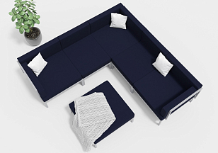 Лаунж зона Gardenini Serenita Dark Blue, садовая мебель