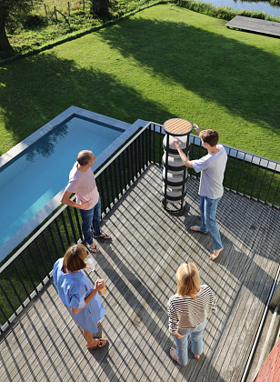 Набор из четырех табуретов и столика Brafritid Tumba бежевый, садовая мебель