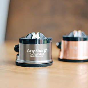 Точилка для ножей AnySharp Pro Цвет: серебристый в комплекте со сменными лезвиями для сада