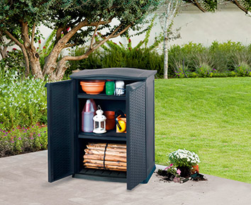 Уличная тумба Keter Rattan Style Base коричневый 