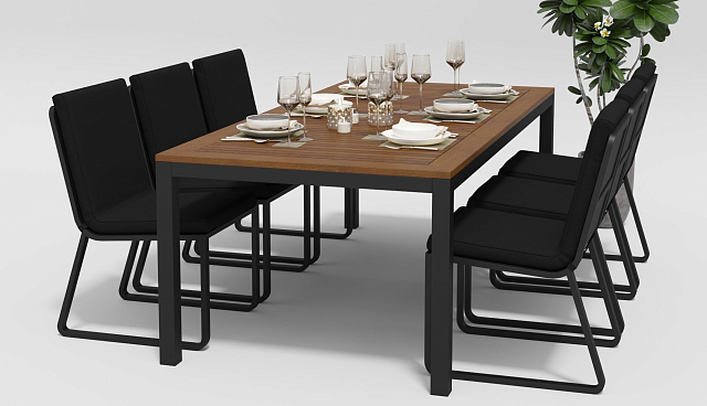 Обеденная зона Gardenini Bella Carbon Voglie 220 Цвет: Черный 