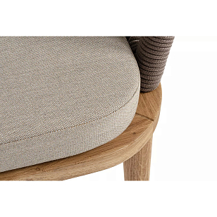 Стул 4SIS Лион, основание дуб, роуп коричневый, ткань бежевая 15052 для дачи Стул 4SIS Лион, основание дуб, роуп коричневый, ткань бежевая 15052, садовая мебель