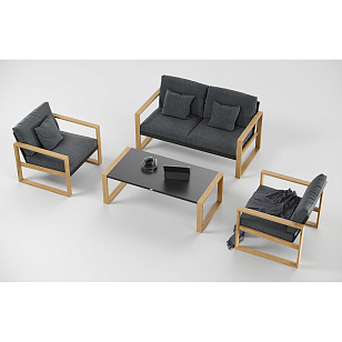 Лаунж зона Gardenini Premium Elegante Carbon Anthracite, садовая мебель