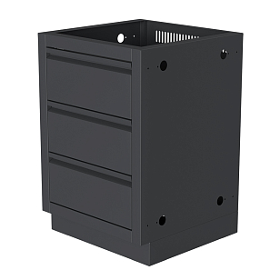 Тумба с двумя выдвижными ящиками и фальш-панелью 850 Черный для приготовления пищи Тумба с двумя выдвижными ящиками и фальш-панелью 850 Черный для сада