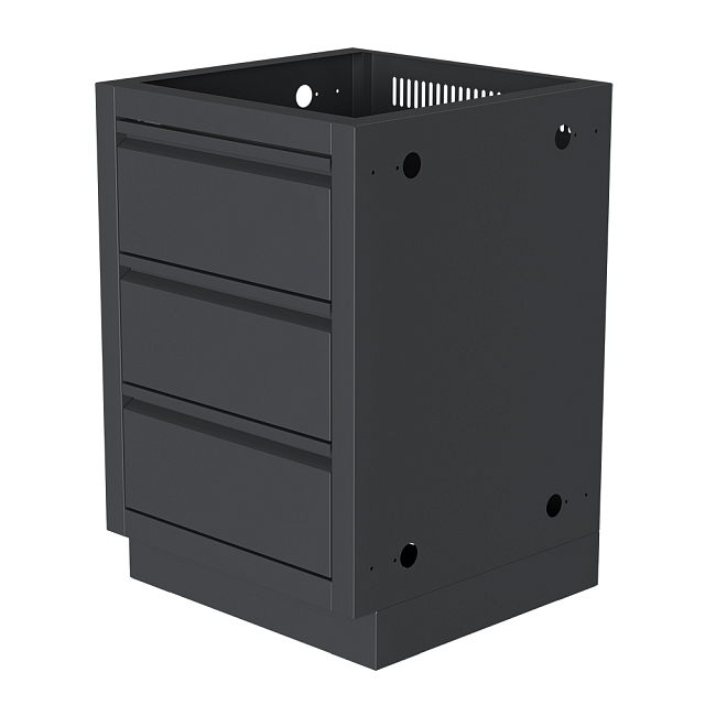 Тумба с двумя выдвижными ящиками и фальш-панелью 860 Черный