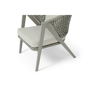 Кресло 4SIS Амстердам, каркас под дерево, роуп серый, ткань бежевая для дачи Кресло 4SIS Амстердам, каркас под дерево, роуп серый, ткань бежевая, садовая мебель