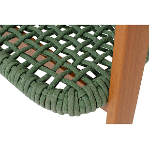 Стул 4SIS Амстердам, каркас под дерево, роуп зеленый, ткань зеленая, садовая мебель