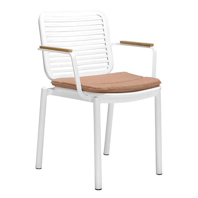 Кресло с подушкой Tagliamento Armona Цвет: белый, терракотовый 