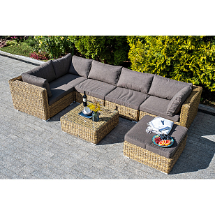 Диван угловой 4SIS Лунго (гиацинт) Цвет: соломенный, садовая мебель