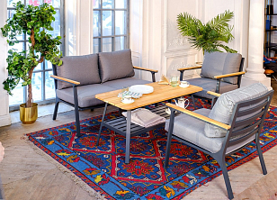 Лаунж зона Joygarden Concorde M темный графит для дачи Лаунж зона Joygarden Concorde M темный графит, садовая мебель