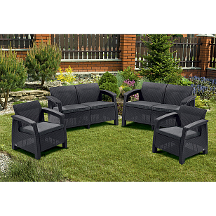 Лаунж зона Keter Corfu Rest графит, садовая мебель