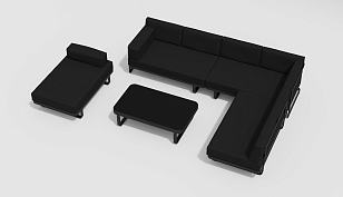 Лаунж зона Gardenini Hacienda Карбон / Черный для дачи Лаунж зона Gardenini Hacienda Карбон / Черный, садовая мебель