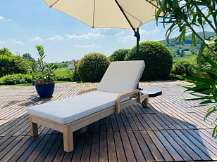 Шезлонг деревянный с матрасом Tagliamento Rimini , садовая мебель