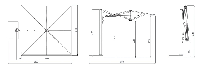 Зонт профессиональный Scolaro Astro Carbon 