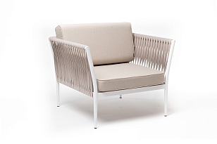 Кресло 4SIS Касабланка Цвет: белый муар, бежевый для дачи Кресло 4SIS Касабланка Цвет: белый муар, бежевый, садовая мебель