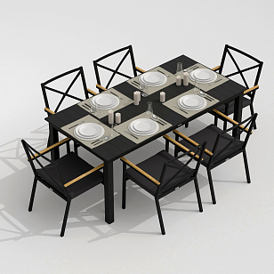 Обеденная группа Ideal Patio Dolla Festa 180 Цвет: карбон, антрацит, садовая мебель