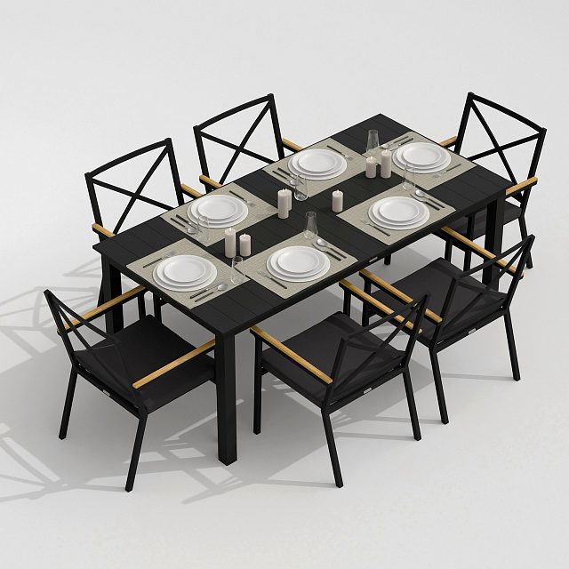 Обеденная группа Ideal Patio Dolla Festa 180 Цвет: карбон, антрацит 