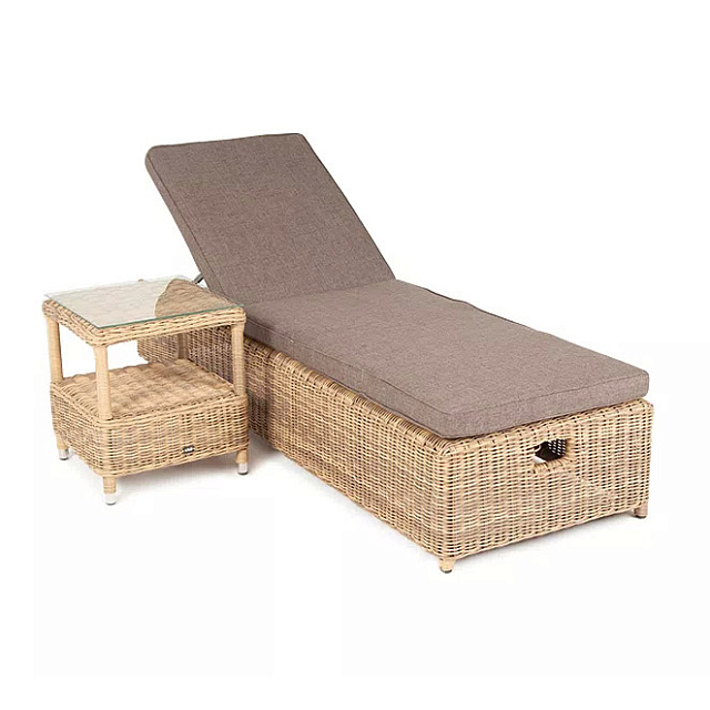 Комплект шезлонг со столиком 4SIS Рим, цвет соломенный 