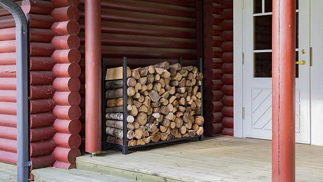 Дровница металлическая с чехлом 