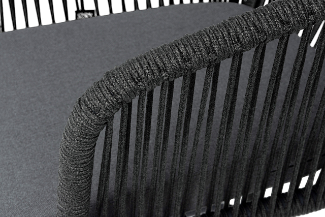 Стул барный 4SIS Марсель, каркас темно-серый муар, роуп темно-серый, ткань темно-серая 