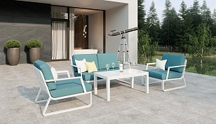 Лаунж зона Gardenini Voglie Белый / Голубой, садовая мебель