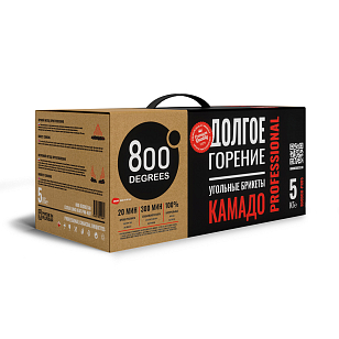 Угольные брикеты 800 DEGREES PROFESSIONAL, 5 КГ для приготовления пищи Угольные брикеты 800 DEGREES PROFESSIONAL, 5 КГ для сада