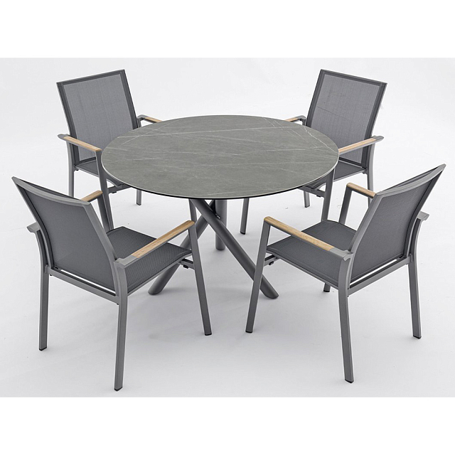 Обеденный комплект Brafritid Timra AL-N Цвет: антрацит/черный 