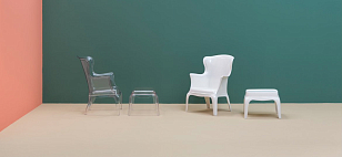 Стол-пуф Pedrali Pasha Цвет: белый для дачи Стол-пуф Pedrali Pasha Цвет: белый, садовая мебель