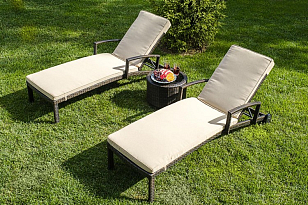 Раскладной лежак для пляжа Joygarden Milano коричневый, садовая мебель