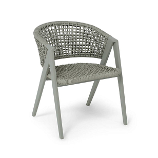 Стул 4SIS Амстердам, каркас под дерево, роуп серый, ткань серая, садовая мебель