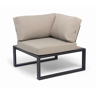 Модуль угловой 4SIS Тулон, цвет "дуб", каркас черный муар, ткань бежевая, садовая мебель