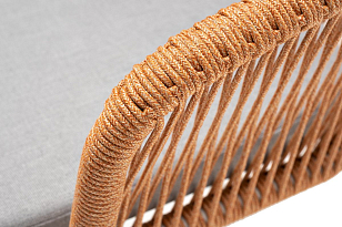 Стул 4SIS Марсель,каркас светло-серый муар, роуп оранжевый меланж, ткань светло-серая, садовая мебель