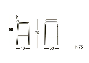 Стул барный Scab Design Divo Цвет: синий, садовая мебель