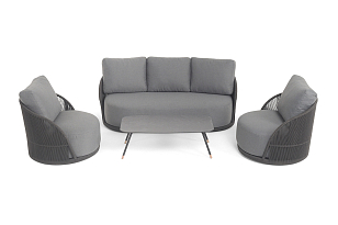 Лаунж зона 4SIS Монтелла 5-местная, цвет темно-серый, садовая мебель