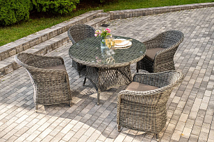 Обеденная группа 4SIS Равенна Цвет: графит для дачи Обеденная группа 4SIS Равенна Цвет: графит, садовая мебель