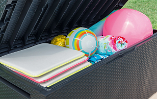 Ящик для хранения Keter Rattan Capri 305L коричневый для дачи Ящик для хранения Keter Rattan Capri 305L коричневый, садовая мебель