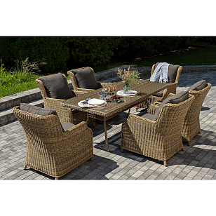 Обеденная группа 4SIS Неаполь, цвет соломенный для дачи Обеденная группа 4SIS Неаполь, цвет соломенный, садовая мебель