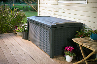 Уличный сундук для хранения Keter Borneo серый для дачи Уличный сундук для хранения Keter Borneo серый, садовая мебель