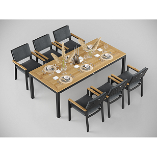 Стол Gardenini Premium Bella 220 Карбон, садовая мебель