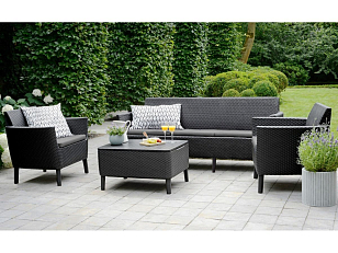 Диван Keter Salemo 3 графит, садовая мебель